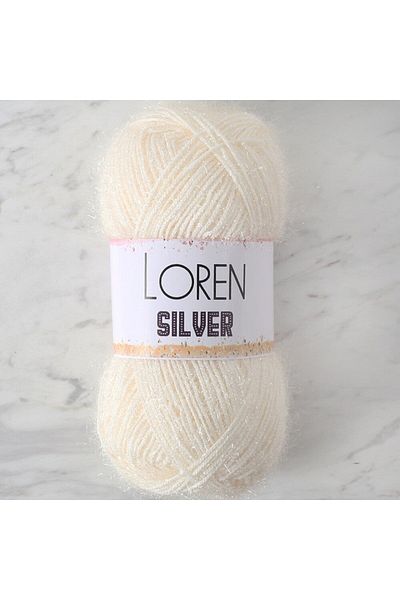 Ethab Ticaret حبل محبوك يدويًا باللون الأبيض الفضي من LOREN - RS0064 - 34070