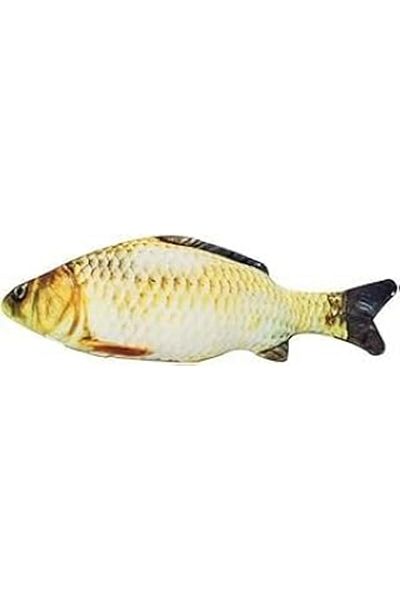 Mu Art Plush Cute Carp Toy, with Bell, Grass, Catnip Intelligence Developer, Calming Toy, N