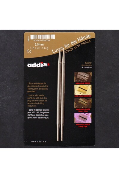 bzrv Addi Click Lace 5,5mm Değiştirilebilir Uzun Uçlu D