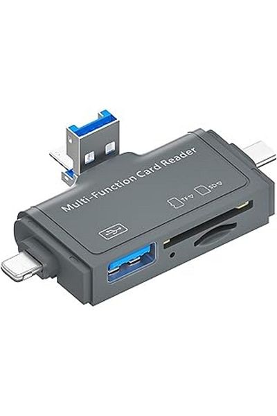 Mu Art USB Ligtning Compatible with iPhone - Compatible with iPad and Type-C Input Card Reader Multi Otg USB C Ada