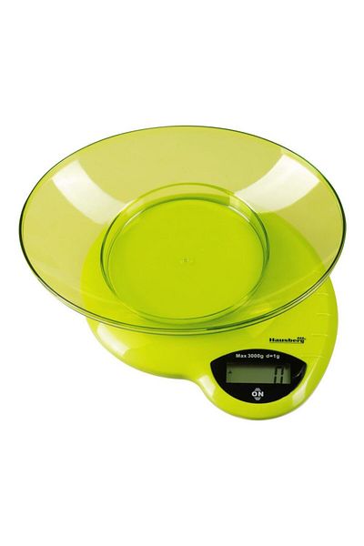Hausberg Ζυγαριά κουζίνας Hb-6015vr, 3kg, με πλαστικό μπολ, πράσινο