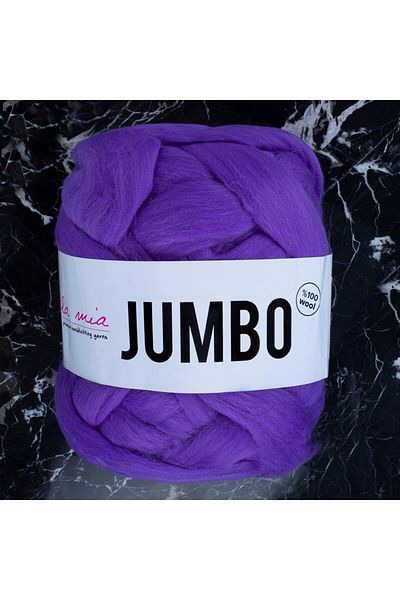 SAVA HOME COLLECTİON La Mia Jumbo Dark Purple Giant Wool Πλεκτό Χειροποίητο Σχοινί - J10