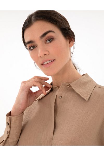 Pierre Cardin Beige Oversize Long Sleeve Shirt 50306501 -Vr011