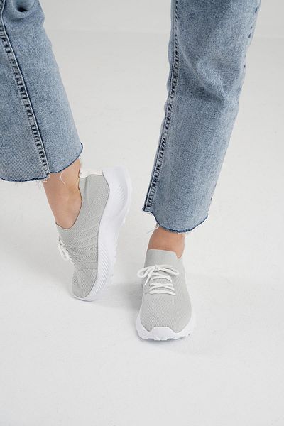 Beyond Women's Gray Lace-Up Knitwear Sneakers Byndsnkk40