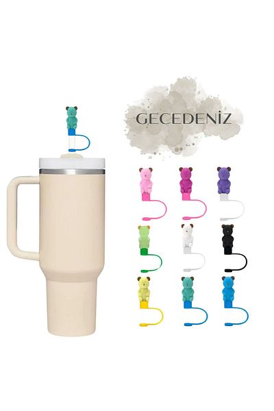 GECEDENİZ 3D Three Dimensional Bear Thermos Jelly Bean