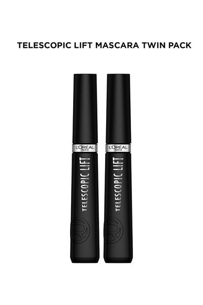 L'Oreal Paris L'Oréal Paris, Telescopic Lift Washable Mascara Lash Lift with Up to 36HR Wear, Black (TwinPack)