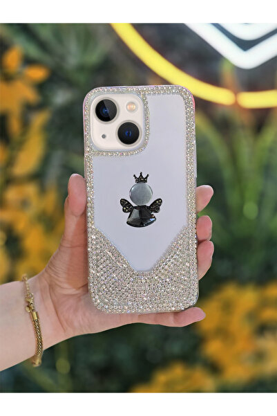 OSG iPhone 15 Uyumlu 3 Boyutlu Karakterli Taşlı Premium Lüüx Koruyucu Telefon...