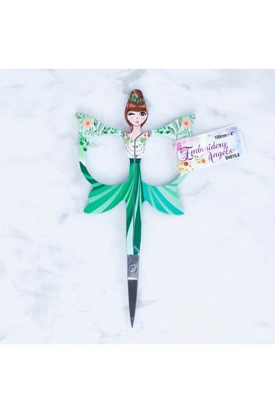 Hangora Green Butterfly Patterned Loren Scissors - B4816