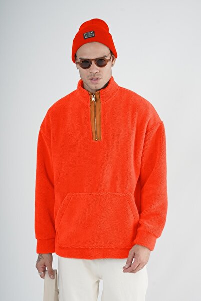 Butik Плюшевий оверсайз-тренд Biz — з напівзастібкою та кишенями-кенгуру