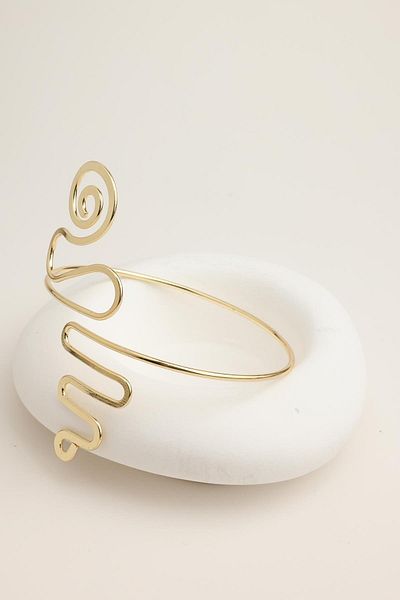 Modex Gold Color Geometric Shaped Arm Accessory (Diameter:9Cm)