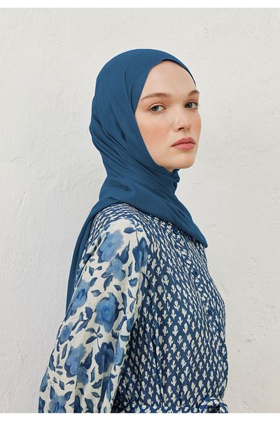 Fresh Rami Viscos Shawl Dark Blue