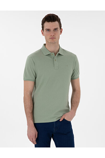 Pierre Cardin Πράσινο μπλουζάκι με λεπτή εφαρμογή, γιακά πόλο που δεν τυλίγετ...