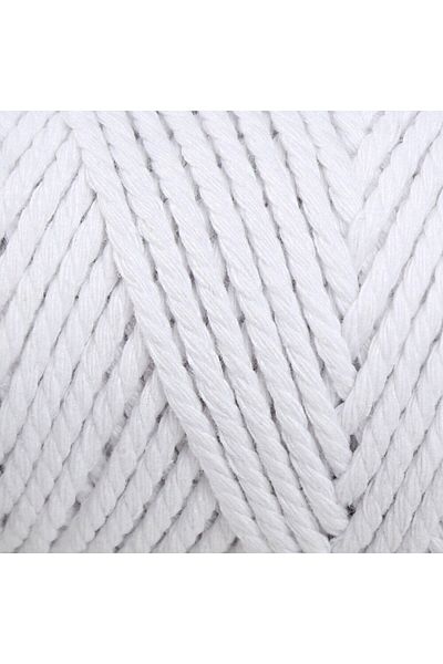 SAVA HOME COLLECTİON Loren Decor Slim Fit 3 Twist Macrame Rope - Λευκό L001