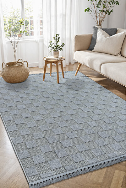 Colore Home Coco Bukle Kaymaz Toz Vermez Dokuma Gri Halı İskandinav Yolluk