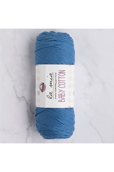 Ethab Ticaret La Mia Baby Cotton Matte Blue Hand Knitting Lanyard - L035 - 33639