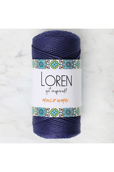 SAVA HOME COLLECTİON Loren Macrame Navy Blue Πλεκτό νήμα - RM 0262 - 34353
