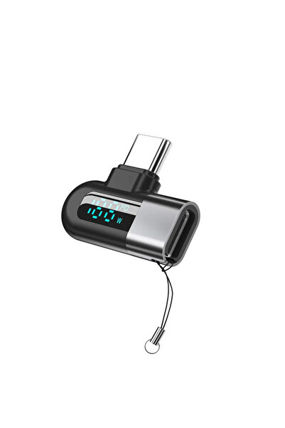 Choice silver elough 6A Digital Display Type C to Type C OTG Adapter for 120W Fast Charging USB C Cable USB