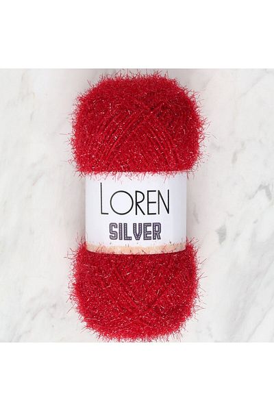 KARMEİS Loren Silver Claret Red Hand Knitting Yarn - Rs0024 - 34088