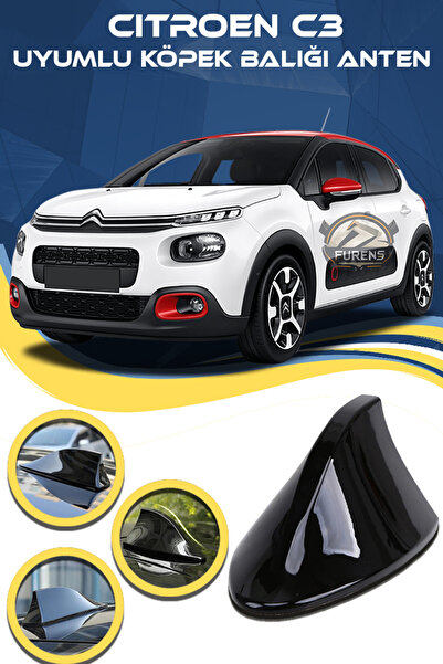 Furens Citroen C3 Uyumlu Oto Balık Sırtı Anten Elektrikli Köpekbalığı Balina ...