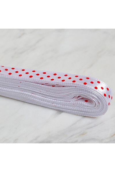 SAVA HOME COLLECTİON Loren Crafts 1cm 10 mt Λευκό Σατέν Πουά Κουρδιστάν