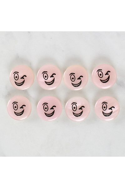 BirdoluSepet Loren Crafts 8-Pack Smiley Face Button - 1024