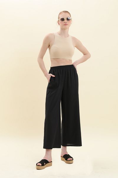 VERDA Elastic Waist Cotton Trousers