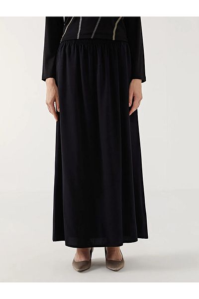 LC Waikiki Lcw Grace Black Women's Skirt with Elastic Waist