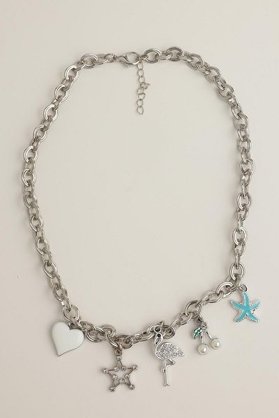 Modex Heart Star D. Star Cherry Figured Chain Necklace (40+5cm)