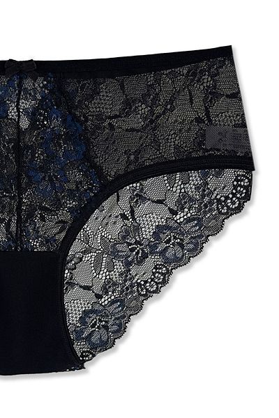 HNX Double Color Lace Tulle High Waist Women's Panties