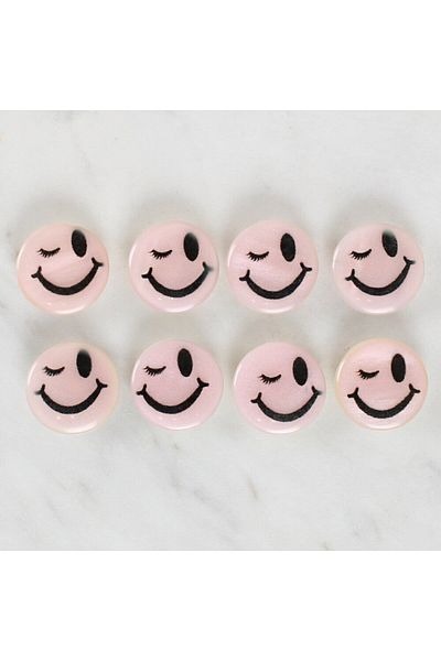 MERGEN STORE مجموعة من 8 أزرار للوجه المبتسم من لورين كرافتز - 1026