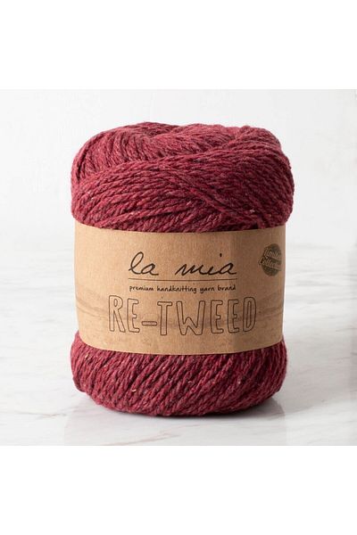 SAVA HOME COLLECTİON La Mia Re-Tweed Burgundy Melange Πλεκτό Χειροποίητο Σχοινί - L189 - 34402