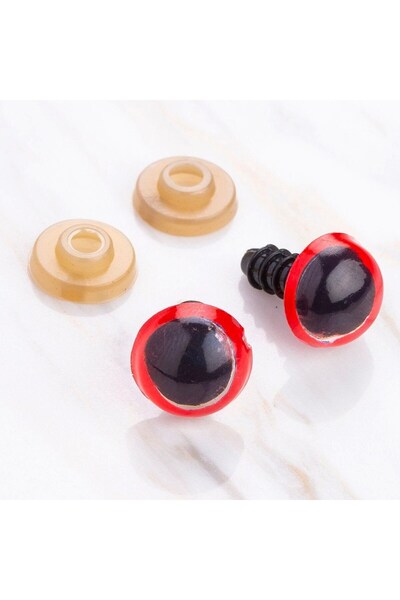 N&M STORE Loren 12 mm Red 5 Pair Amigurumi Eyes
