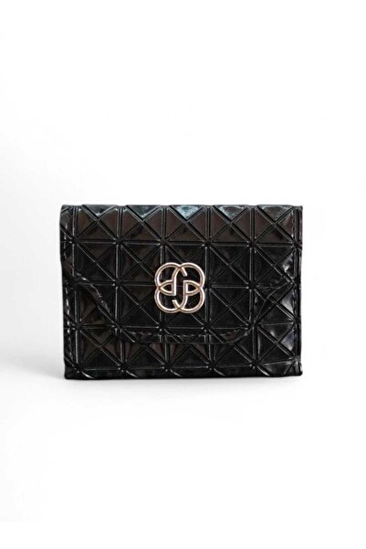 Lexa Імпортна шкіра Акордеон Чорний жіночий гаманець