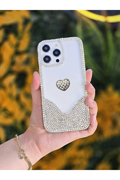 OSG iPhone 15 Pro Uyumlu 3 Boyutlu Karakterli Taşlı Premium Lüüx Koruyucu Tel...