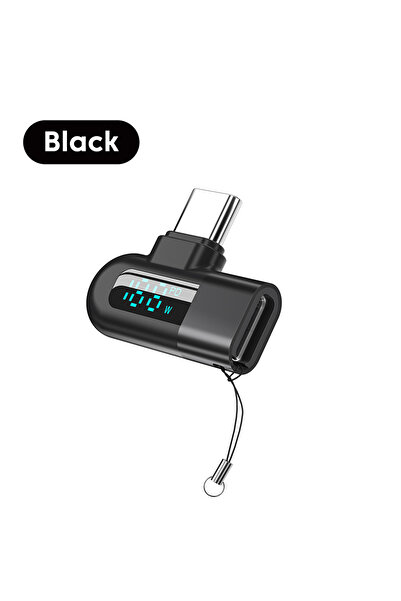 Choice black elough 6A Digital Display Type C to Type C OTG Adapter for 120W Fast Charging USB C Cable USB2
