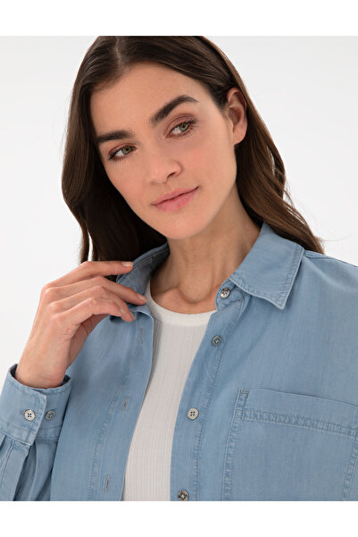 Pierre Cardin Mavi Oversize Jean Gömlek 50306750-VR036