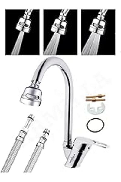 STOREMAX Kitchen Sink Faucet Fountain Faucet with 3-Function Saving Head Cane Spout