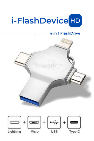 TİKWATCH 64 GB Type-C - Usb - MicroUsb - Lightning Bellek Okuyucu Ios-Android Uyumlu Mac Uyumlu Yüksek Hızlı