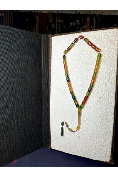 Anemore Collection سبحة من حجر العقيق الناري بقطع كبسولي t-106