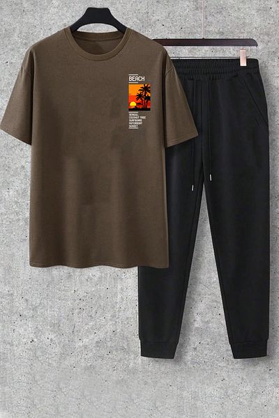 uyguntarz Unisex 2-Piece Los Angles Printed Tracksuit Set