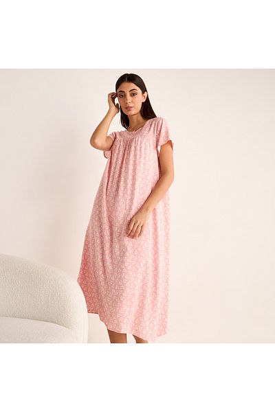 FAV قميص نوم مطبوع بأكمام قصيرة