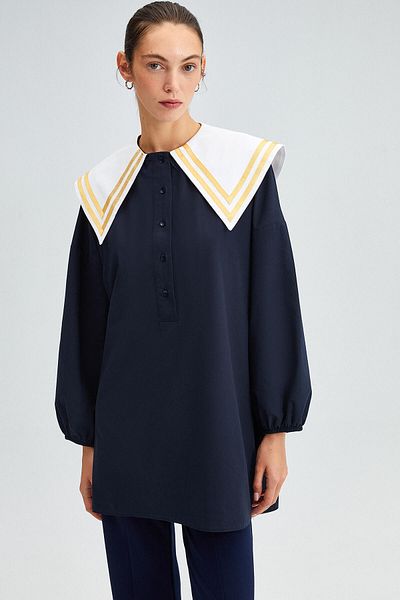 Touché Privé COLLARED POPLIN TUNIC