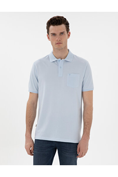 Pierre Cardin Svetloplava polo majica standardnog kroja, 100% pamuk, bez uvij...