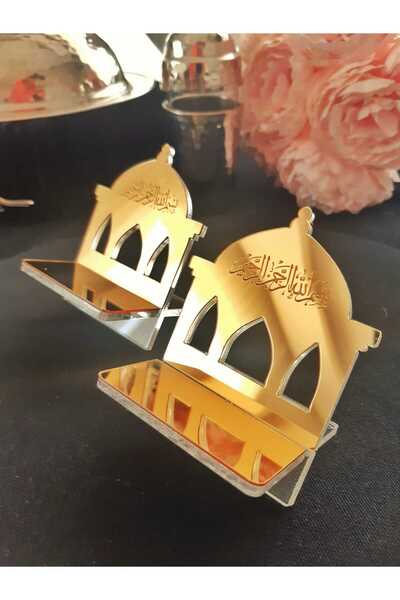 6 Lı Takım Gold Hurmalik Ikramlık Lokumluk Mini Rahle Kahve Yani Sunum