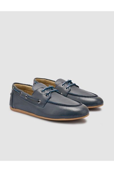 Cabani 100% Genuine Leather Navy Blue Women's Loafer