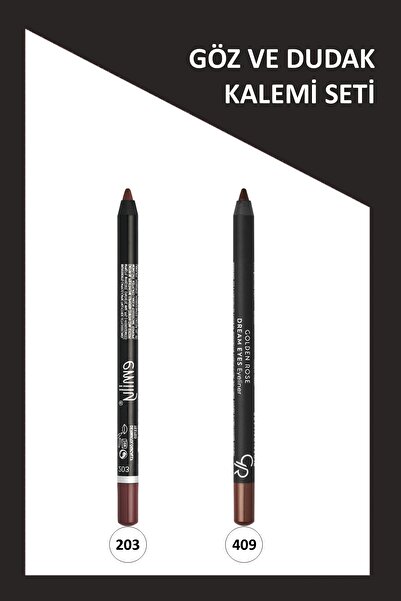 Golden Rose Emily Long Lasting Lip Pencil No: 203 ve Dream Eyes Eyeliner No:409 Seti