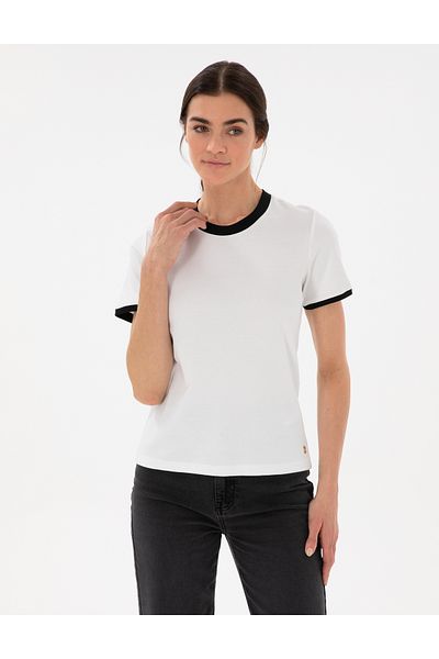 Pierre Cardin White Slim Fit T-Shirt 50306397-Vr013