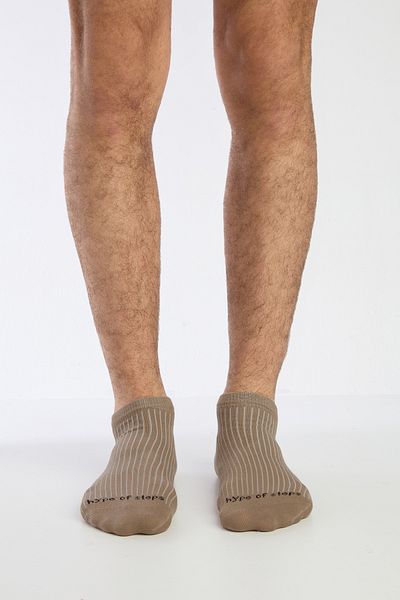 Hype of Steps Misto - 3 Pack Beige No Show Socks
