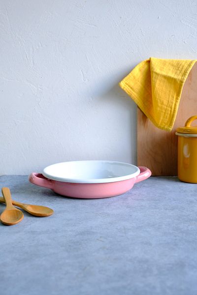 Elifle 18 cm Double Handle Egg Sahanı - Enameled Sahanı Healthy Omelet Pan