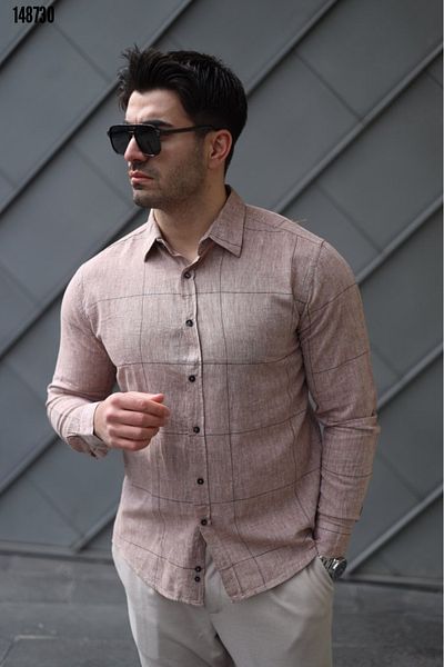 Kokosh moda Νέα σεζόν Ανδρικό πουκάμισο με μακρυμάνικο βαμβακερό λινό γιακά